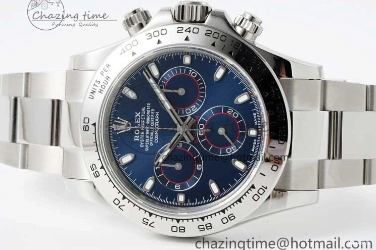 116509 on Best Edition Dial Daytona QF Bracelet SA4130 1:1 SS Blue 0112